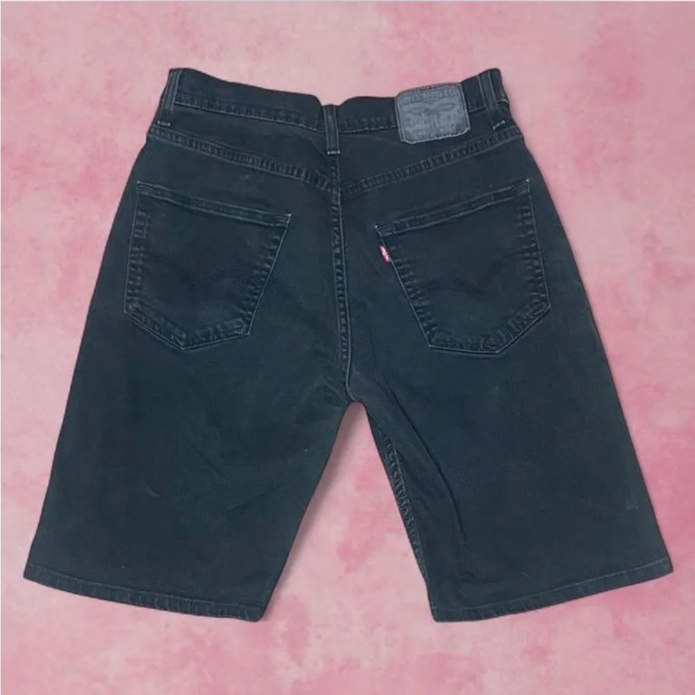 Classic High-Rise Black Denim Shorts